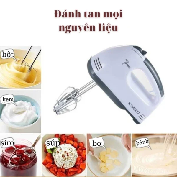 Máy Đánh Trứng Cầm Tay SCARLETT 7 Tốc Độ - Công Suất 180W